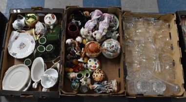 Three Boxes of Various Sundries to Comprise Glassware, Ceramics etc