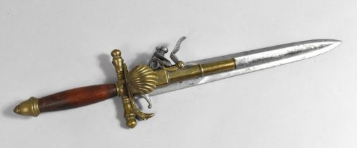 A Replica of an 18th Century French Flintlock Dagger Pistol