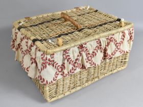 A Wicker Sewing Basket, 44x35x24cm