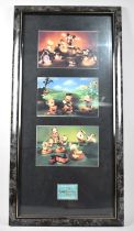 A Framed Classic Walt Disney Collection Poster Depicting Various Ornaments, 65x28cms