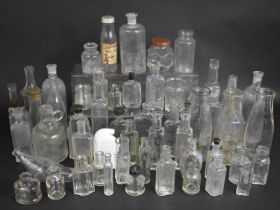 A Large Collection of Various Vintage Glass Bottles to Comprise Milk Bottles, Jars Pots etc