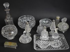 A Collection of Various Plain Glassware to Comprise Decanter, Rose Bowls etc