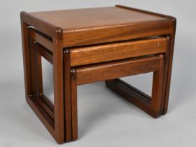 A 1970s Nest of Three Teak Tables, 50cms Wide