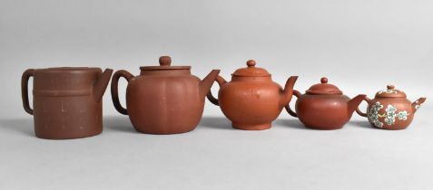 A Collection of Five Various Yixing Teapots (all with condition issues)