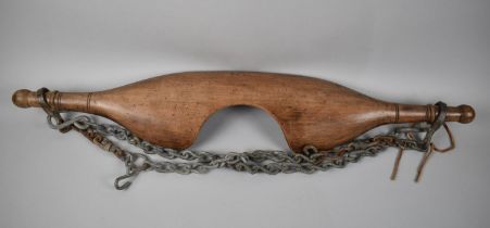A Vintage Continental Milkmaid's Yoke with Chains, 88cms Wide, Treated for Woodworm