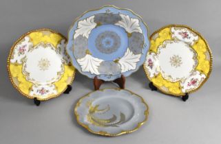 A Weimar German Porcelain Plate Decorated with Gilt Foliate Motifs in Relief, 32cm Diameter, a