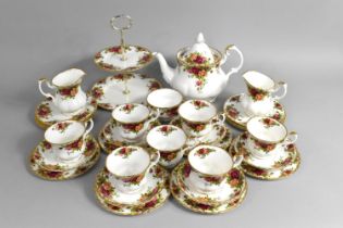 A Royal Albert Old Country Roses Tea Set to Comprise Cake Stand, Tea Pot, Two Milk Jugs, Sugar Bowl,