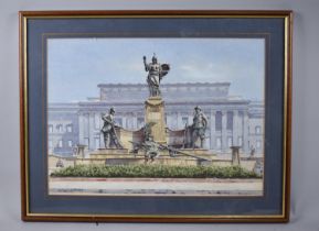 A Framed Watercolour, The Liverpool Kings Regiment Monument and St . John's Gardens, Signed Alfred H