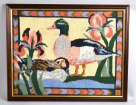 A Framed Tapestry, Mallard, 46x36cms
