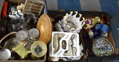 Three Boxes of Various Ceramics,Glassware, Ornaments, Metalwares etc