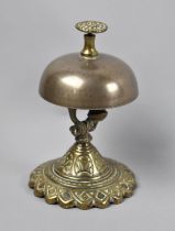 An Edwardian Brass Desk Top Counter Reception Bell, 14cms High