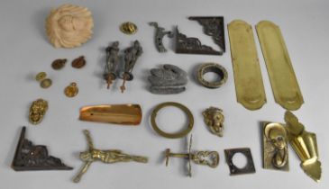 A Collection of Various Metalware Items to include Brass Figures and Mounts, Lead Swan, Brass Finger