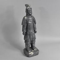 A Painted Plaster Study of a Chinese Terracotta Soldier, 55cms High