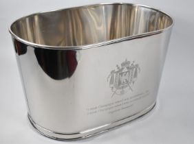 A Modern Silver Plated Double Champagne Bucket, The Sides Engraved with Quotes from Napoleon