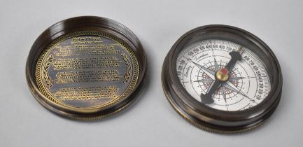 A Reproduction Circular Pocket Compass, The Marine Pocket Compass 1920, The Screw Off Lid