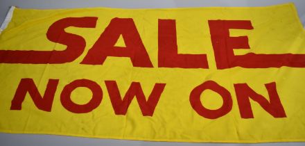 A Large Printed Linen Flag, "Sale Now On", 220x110cms