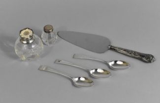 A Collection of Silver Mounted Items to Comprise Silver Handled Cake Slice and Two Silver Mounted