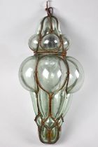 A Vintage Ceiling Hanging Lantern Light Fitting with Hinged Lid, 40cms Long