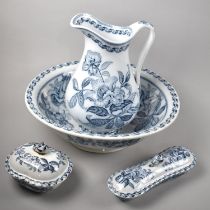 A Late 19th century Part Toilet Set, Christmas Rose Pattern