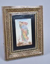 A Reproduction Vizagapatam Style Easel Back Picture Frame Containing Signed Watercolour of Eldar