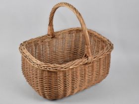 A Vintage Wicker Shopping Basket, 37cms Long