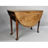 A 19th Century Mahogany Drop Leaf Oval Top Table, 102cms Wide