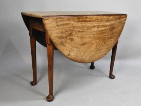 A 19th Century Mahogany Drop Leaf Oval Top Table, 102cms Wide