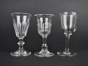 Three Various 19th Century Drinking Glasses, Tallest 11.5cm high