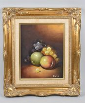 A Gilt Framed Still Life Oil on Canvas, Fruit, 19x24cms