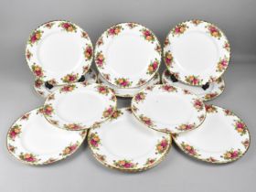A Set of Twelve Royal Albert Old Country Roses Large Dinner Plates