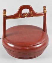 A Chinese Circular Lacquered Rice Container, 36cms Diameter