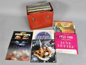 A Vintage Record Case Containing 33RPM Records to include Boney M, Motown Chart Busters, Beegees,