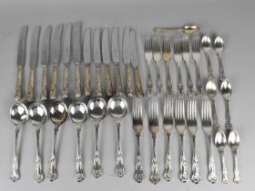 A Collection of Silver Plated Kings Pattern Cutlery to Comprise Six Large Forks, Six Small Knives,