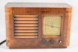 An Art Deco Walnut Cased Two band Pilot Little Maestro Radio, Missing One Bakelite Knob, 29.5cms