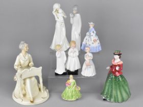 A Collection of Various Ceramic Figures to Comprise Royal Doulton Darling, Bedtime, Musicale, My