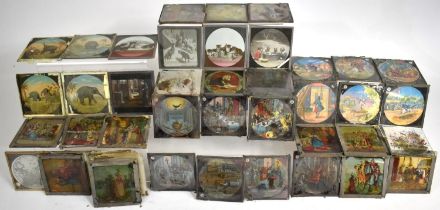 A Vintage Collection of Magic Lantern Slides, Childrens Scenes, African Elephant etc, Condition