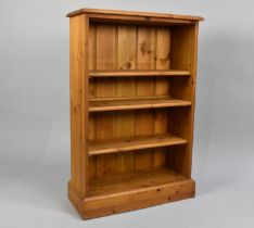 A Modern Pine Three Shelf Bookcase, 60cms Wide