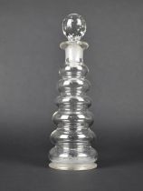 A 19th Century Ribbed Tapering Glass Bottle and Stopper, Possibly Pharmaceutical or Chemist, 22cm