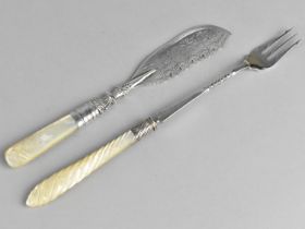 A Silver Bladed and Mother of Pearl Handled Butter Curling Knife by A J Bailey, Birmingham
