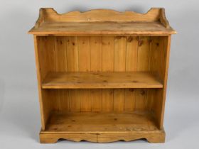 A Modern Pine Two Tier Bookcase with Galleried Top, 90cms Wide