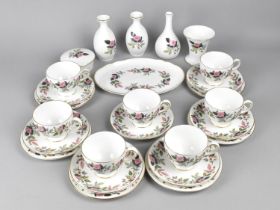 A Wedgwood Hathaway Rose Tea Set to Comprise Seven Cups, Seven Saucers, Six Side Plates, Oval