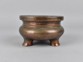 A Chinese Bronze Censer with Six Character Mark to Base, 12.5cms Diameter