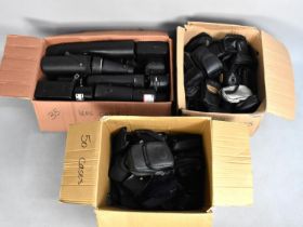 Three Boxes Containing 155 Camera Cases, Lens Cases Etc