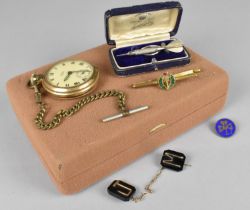 A Collection of Various Gentlemans Items to Comprise Smiths Pocket Watch, Tie Clip etc