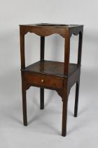 A Georgian Oak Gentleman's Wash Stand with Centre Drawer, 35.5cms Square