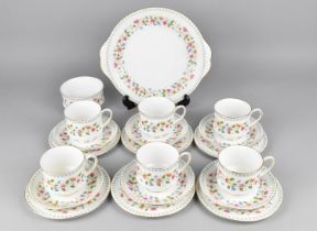 A Paragon Anastasia Tea Set to Comprise Six Cups, Six Saucers, Six Side Plates and a Cake Plate