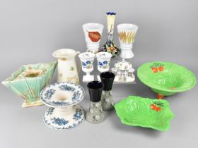 A Collection of Various China to Comprise Beswick Leaf Bowl, Hock Stand, Tube Lined Vase, Coalport