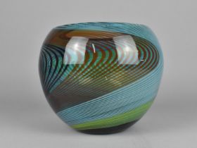 A Large Art Glass Vase with Swirled Decoration, 17cm high