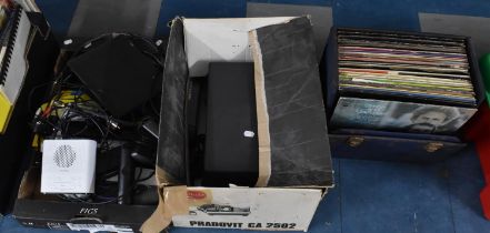 A Collection of Various Electrical Sundries, Leitz Projector and a Case of Records etc