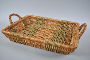 A Modern Wicker Rectangular Two handled Tray, 40cms by 30cms